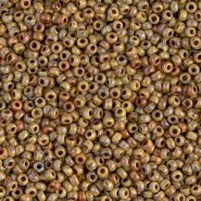 Miyuki seed beads 11/0 - Opaque brown picasso 11-4517